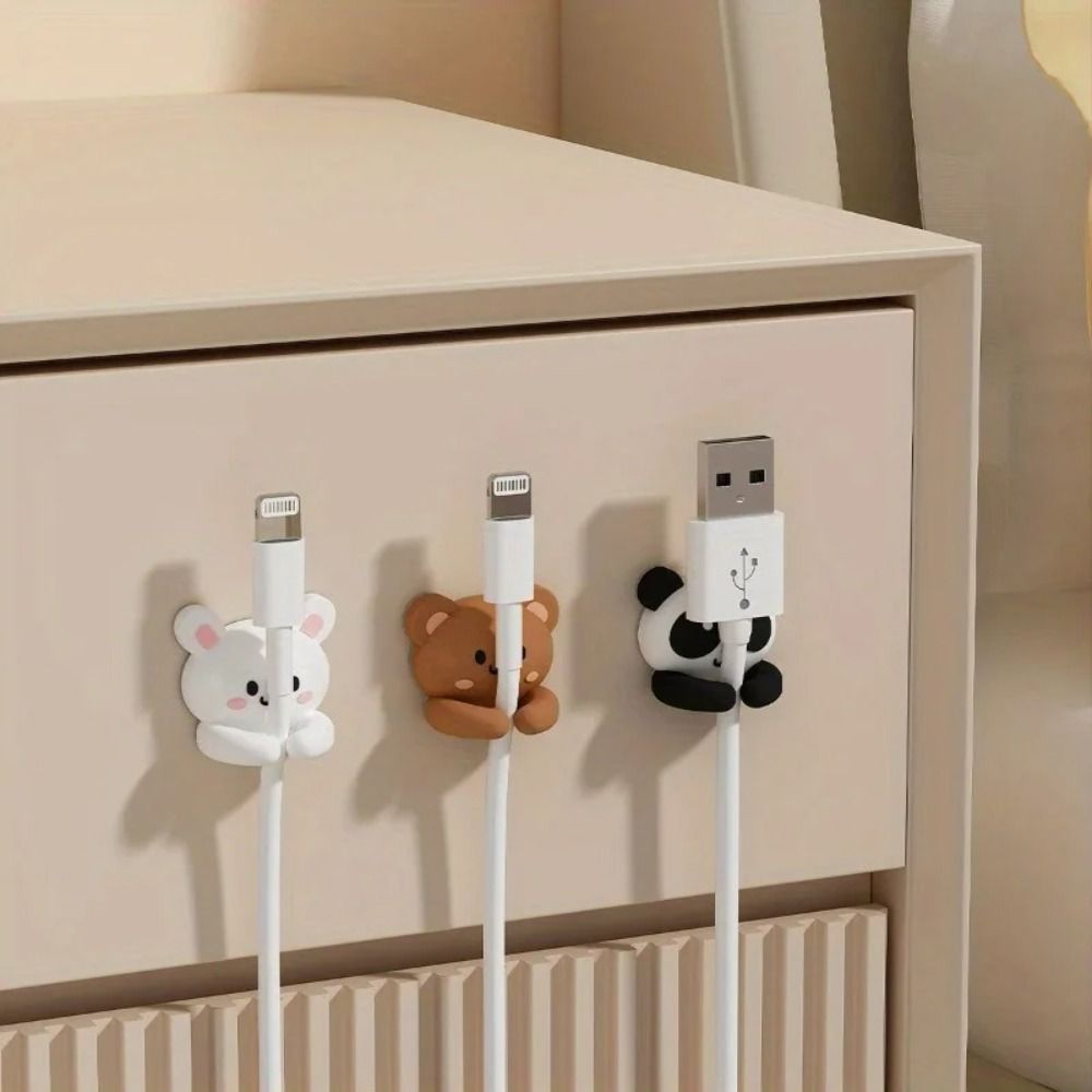 Desk Setup Design - Sterk klevende zelfklevende kabelclip Schattig dierenontwerp