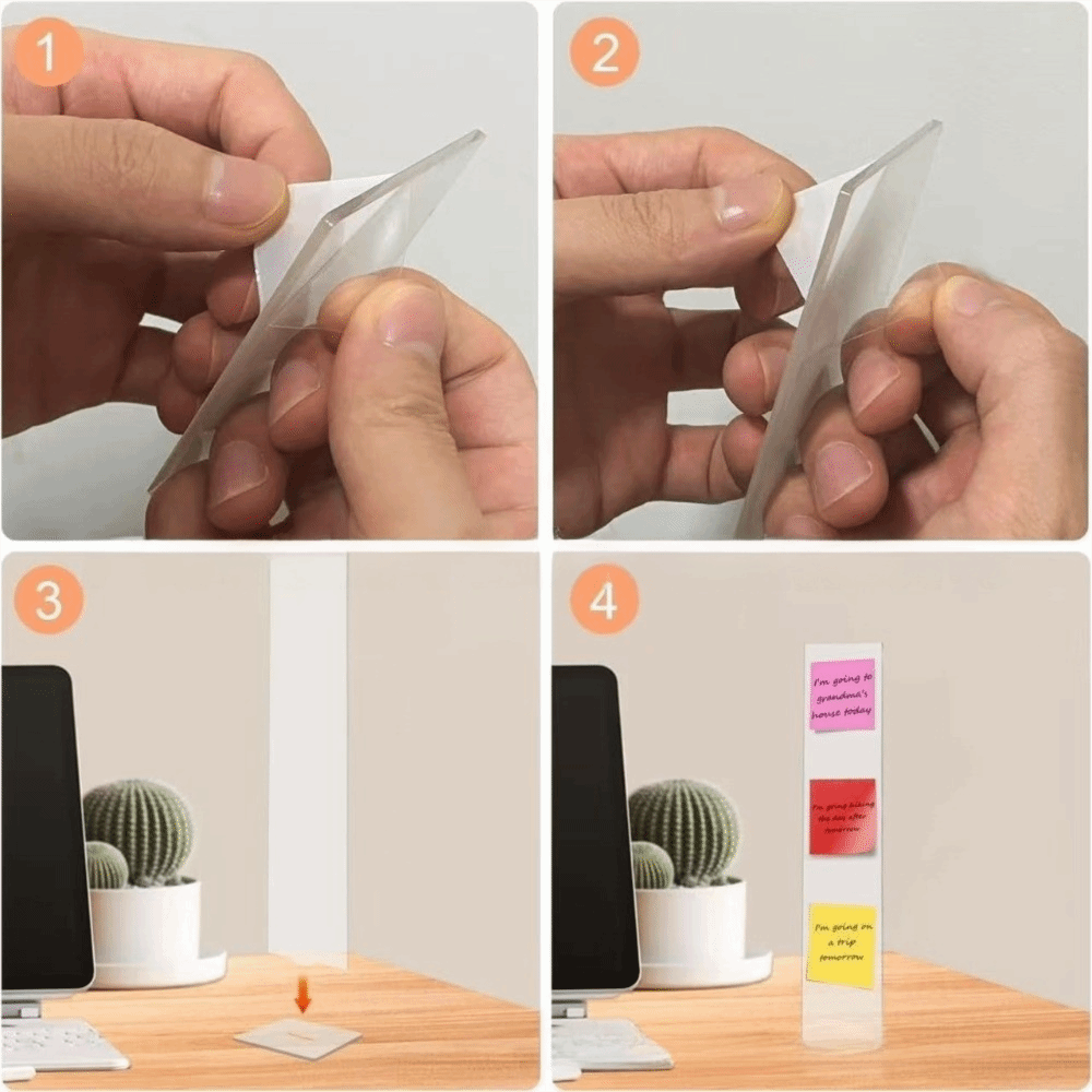 Sticky Memo Holder - Acryl Memo-prikbord Afneembare, doorzichtige notitiehouder, verticale