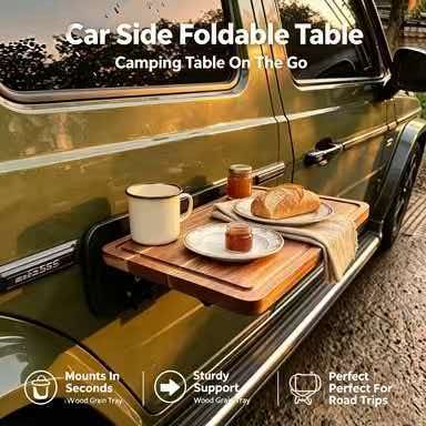 Desk Setup Equipment - Vouwbare houten tafel voor buiten, camping,
