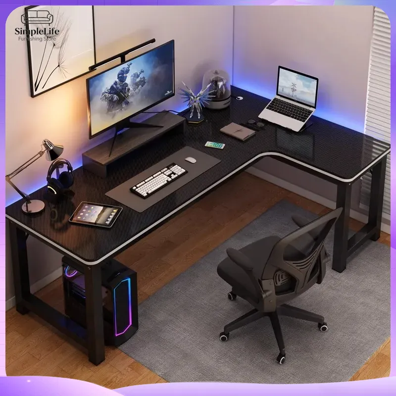 Desk Setup For Laptop And Monitor - Hoekbureau voor gaming, computerbureau voor pc