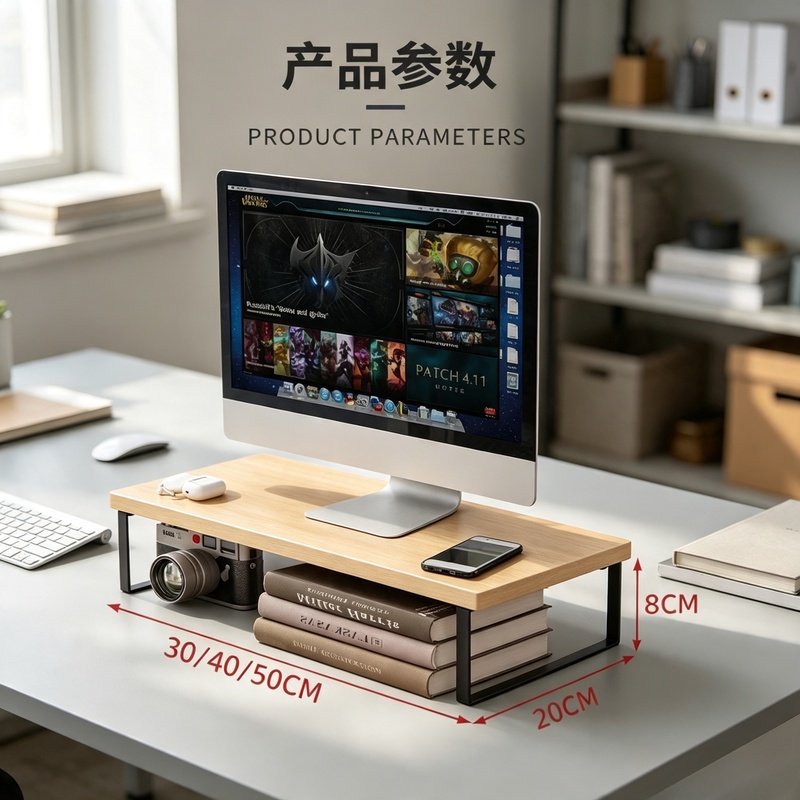 Desk Setup Riser - Verhoogde monitorstandaard voor desktop, computeropbergorganizer voor