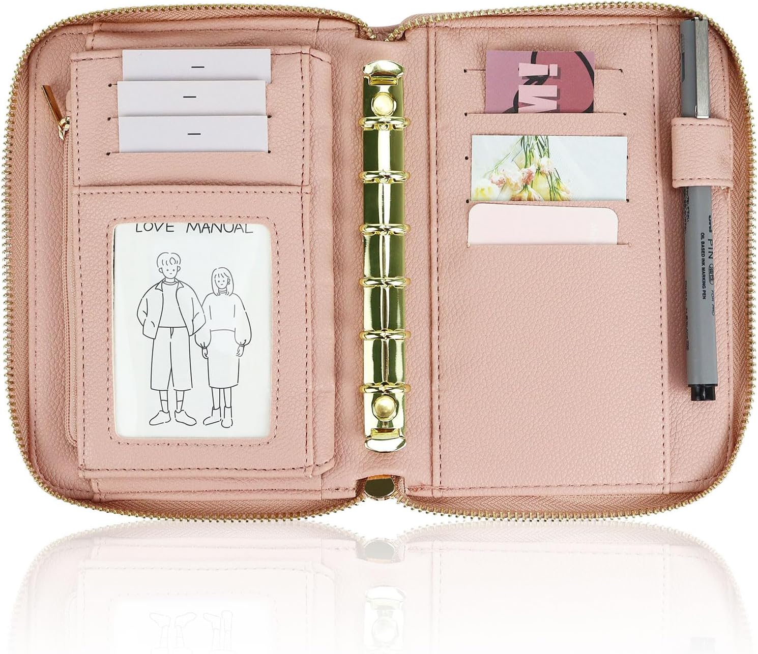 Ring Binder Box - A7 lederen budgetbinder geldenveloppen systeem portemonnee