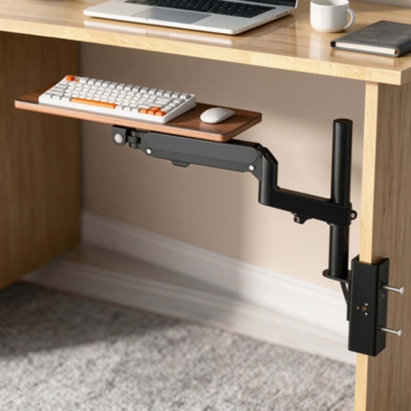Desk Setup With Keyboard Tray - Bespaar ruimte onder het bureau Toetsenbordlade