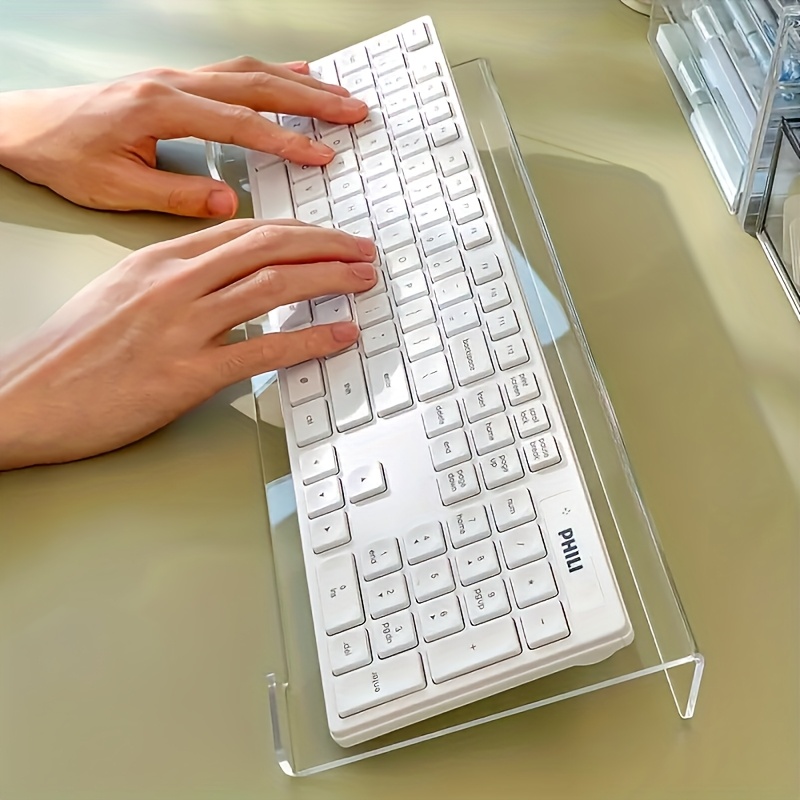 Desk Setup Design - Acryl toetsenbordstandaard, transparante desktop-organizer, geschikt voor
