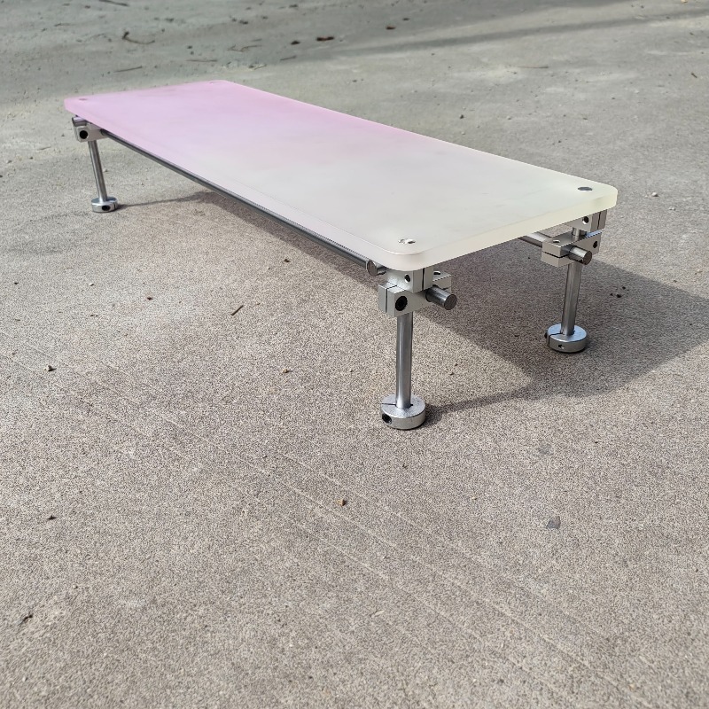 Desk Setup For Laptop And Monitor - ‌ Esthetische roze gradiënt acryl monitorstandaard
