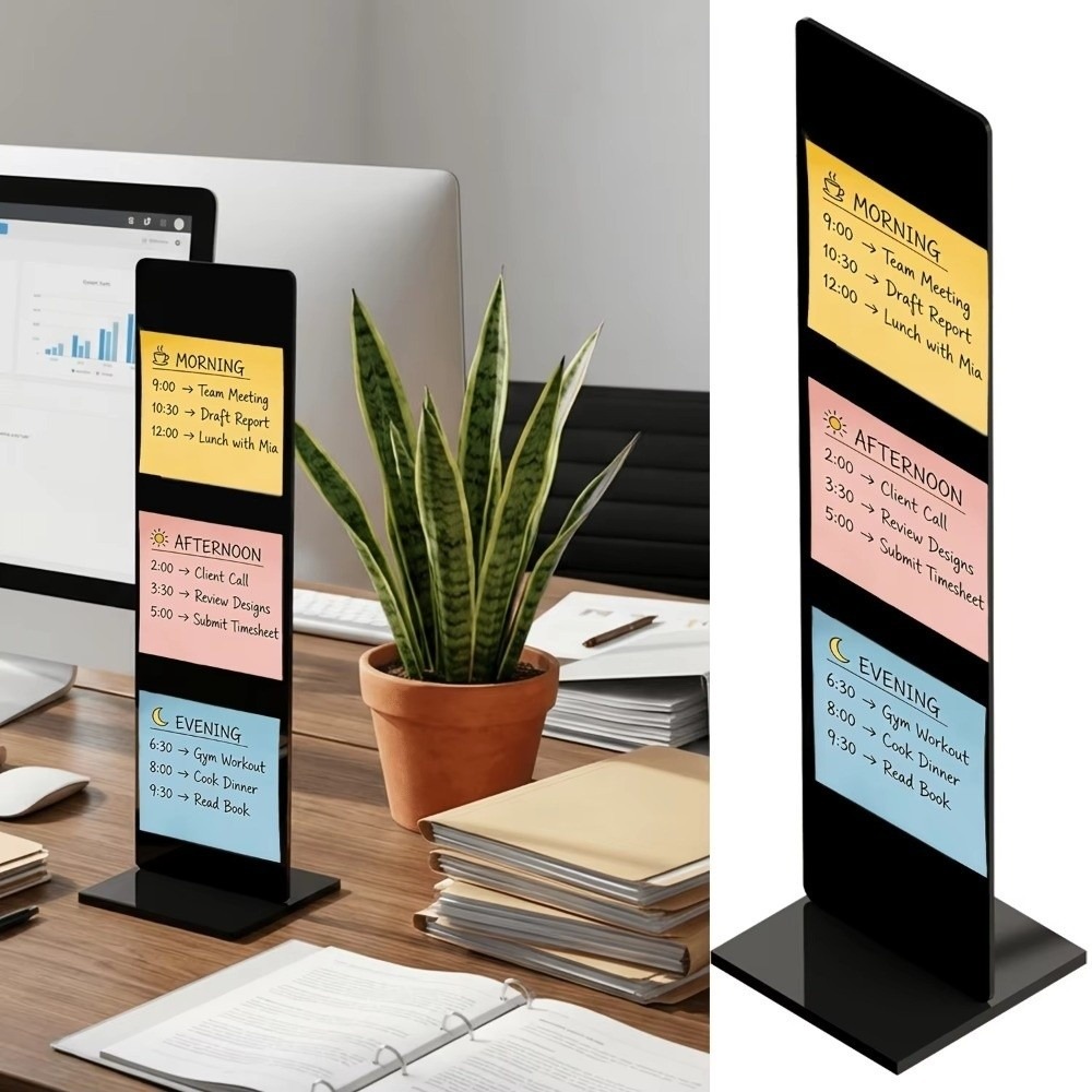 Sticky Memo Holder - Acryl Memo Berichtbord Afneembare Verticale Klevende