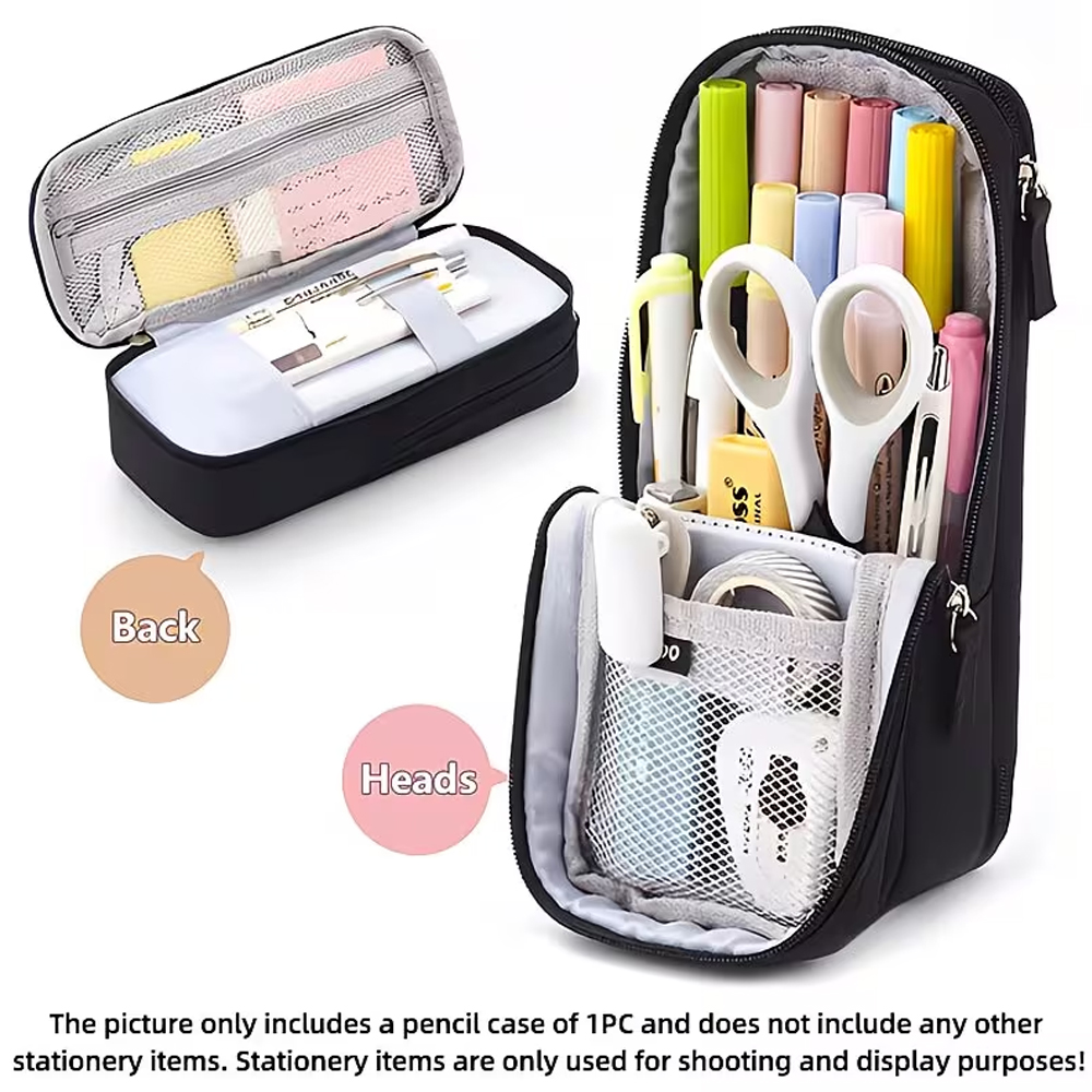Sticky Memo Holder - Nieuwe creatieve dubbellaagse draagbare kleine schooltas-etui,