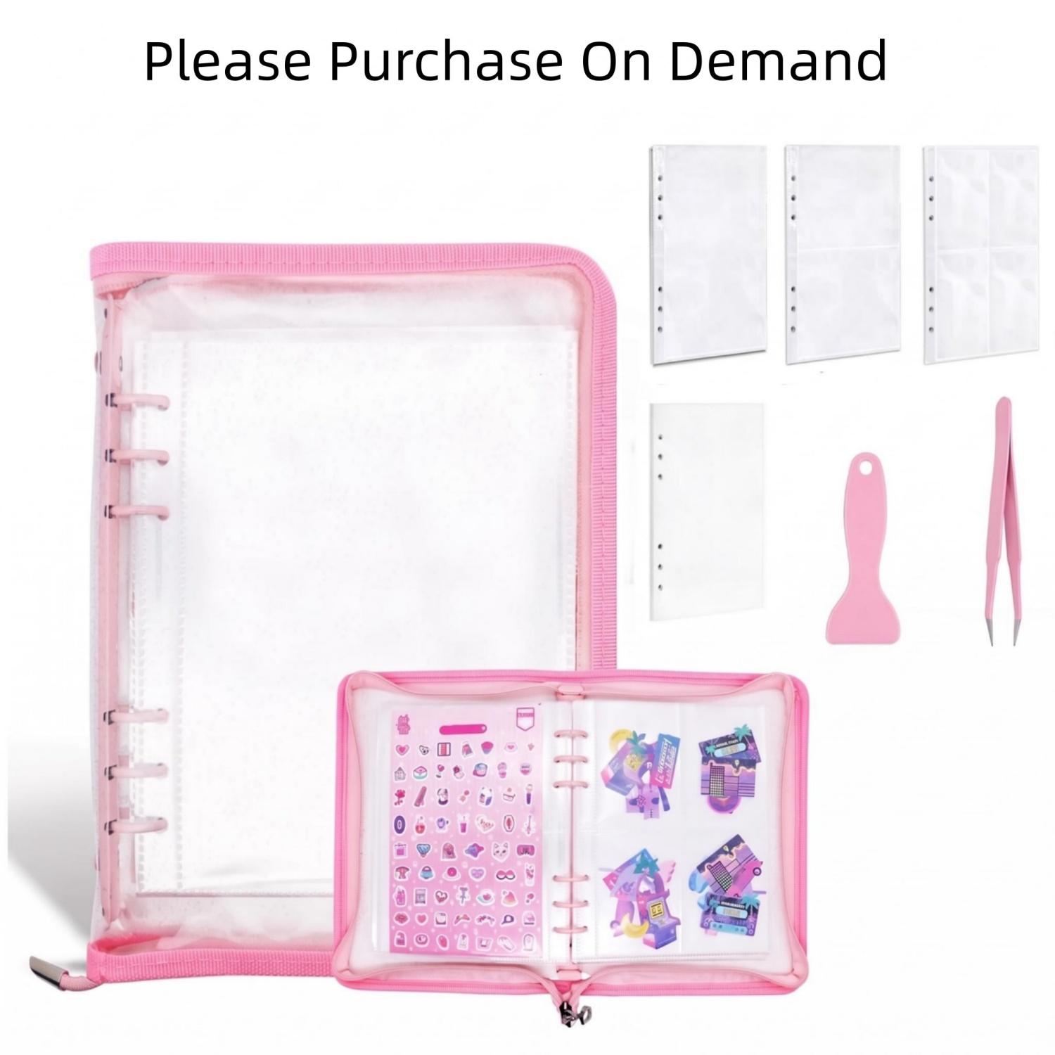 Ring Binder Box - A5 Sticker Organizer Binder 6 Ring