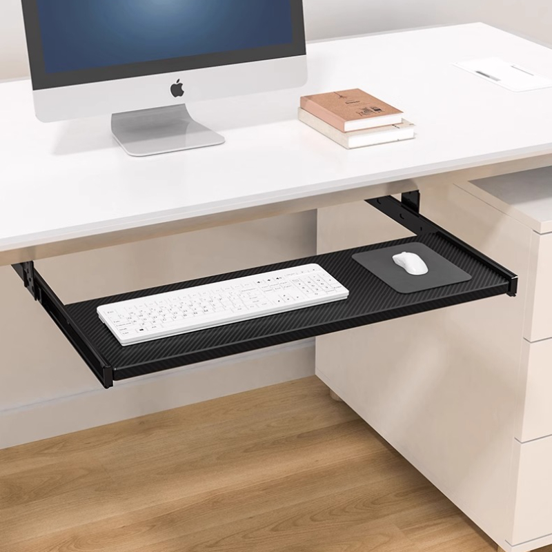 Houten toetsenbordlade onder b - Desk Setup With Keyboard Tray recensie en prijs