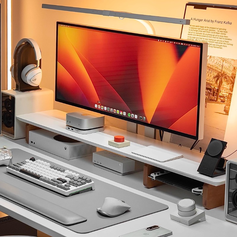 Moderne monitorverhoger, ergon - Desk Setup For Laptop And Monitor recensie en prijs