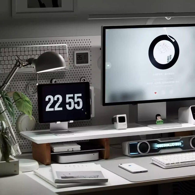 Moderne monitorverhoger, ergon - Desk Setup For Laptop And Monitor recensie en prijs