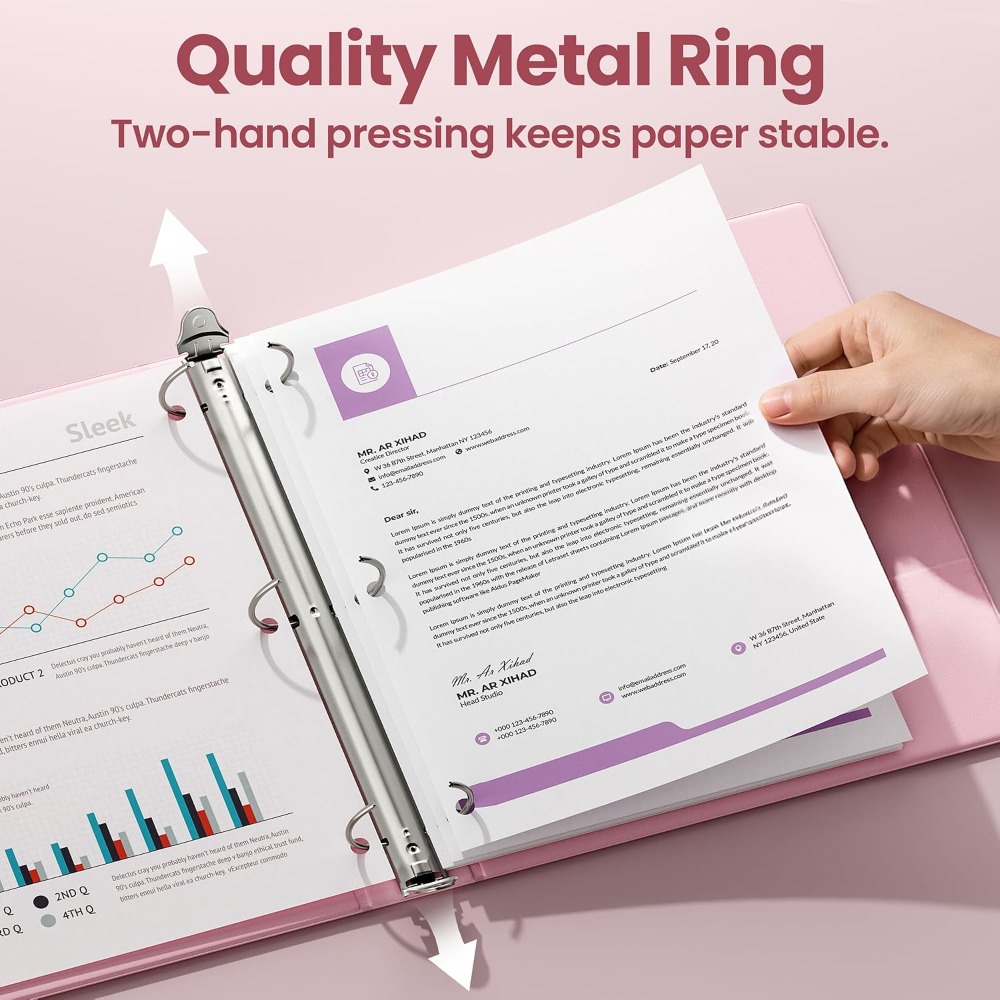 1 inch 3-ringmap, roze, biedt  - Ring Binder Box recensie en prijs