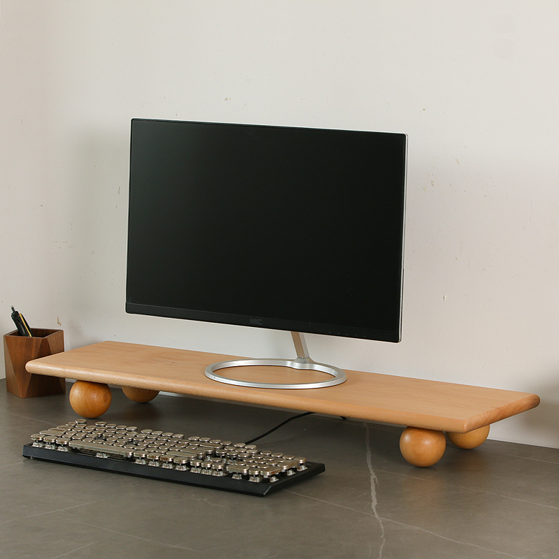 Massief Houten Monitor Riser L - Desk Setup For Laptop And Monitor recensie en prijs