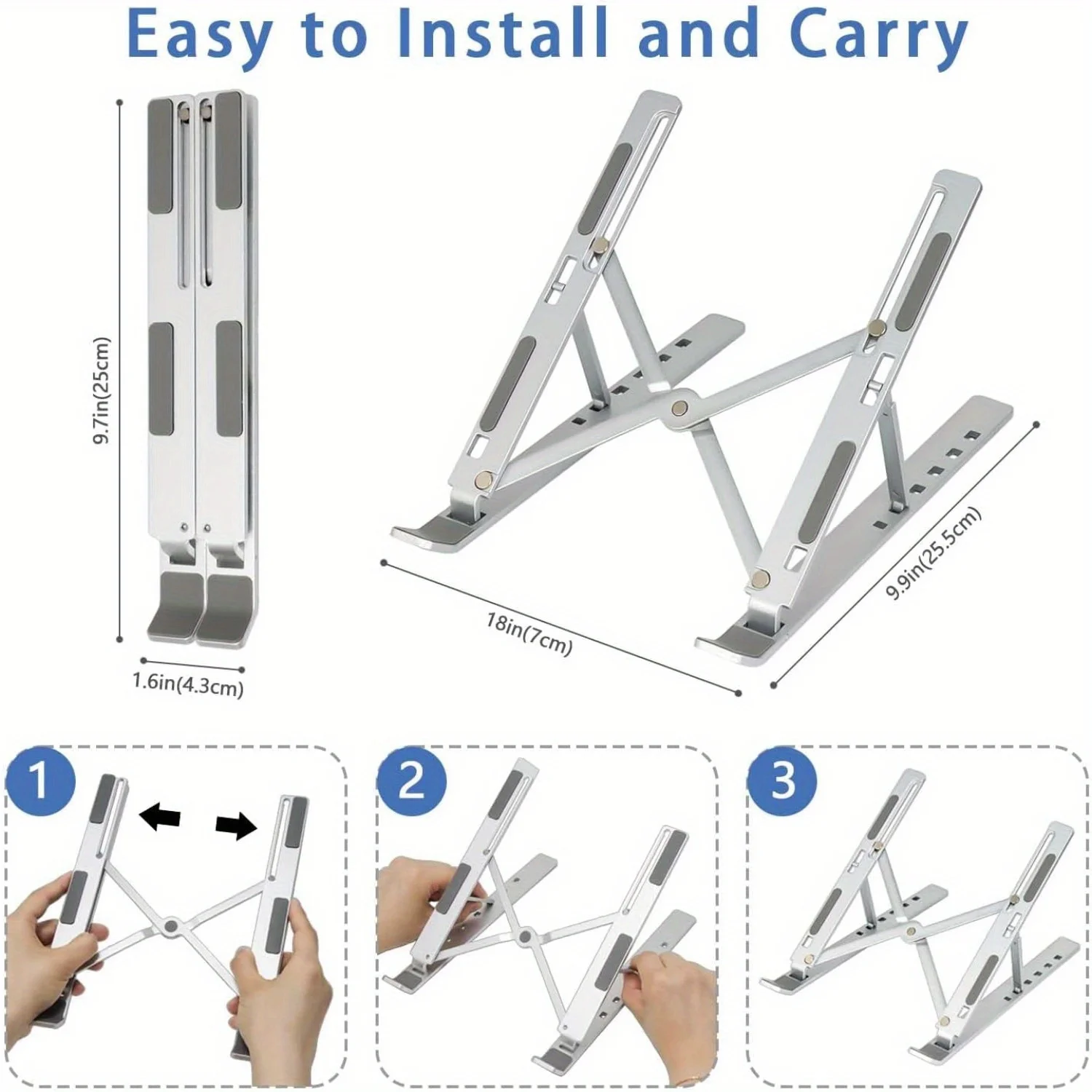 Opvouwbare aluminium laptopsta - Desk Setup Riser recensie en prijs