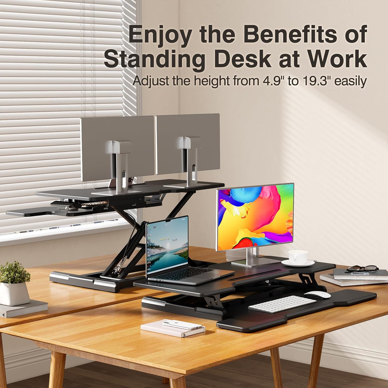 Staande bureauconversie, in ho - Desk Setup With Keyboard Tray recensie en prijs