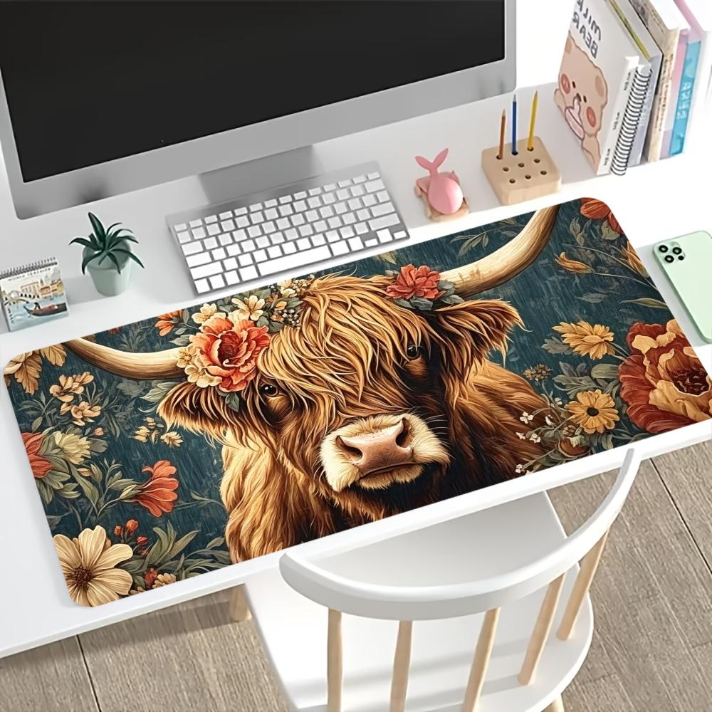 Vintage Highland Cow Floral Ga - Desk Setup Vintage recensie en prijs