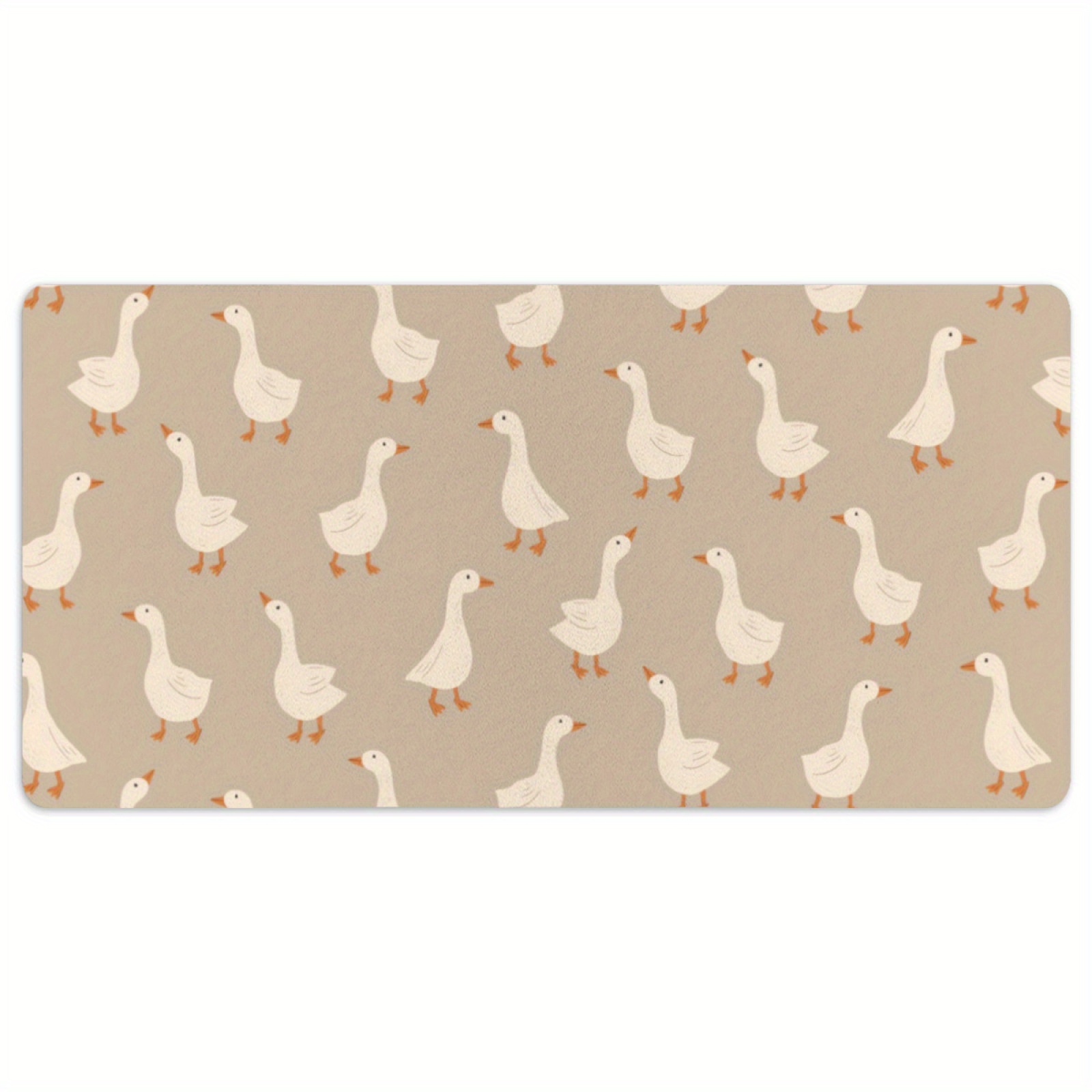 Goose Flock Pattern Bureaumat  - Desk Setup Beige recensie en prijs