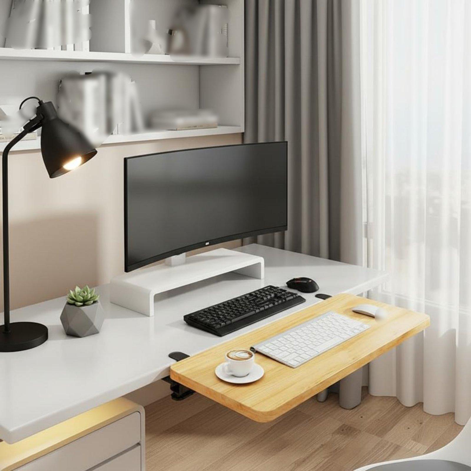 Opklapbare bureau plank bureau - Desk Setup With Keyboard Tray recensie en prijs