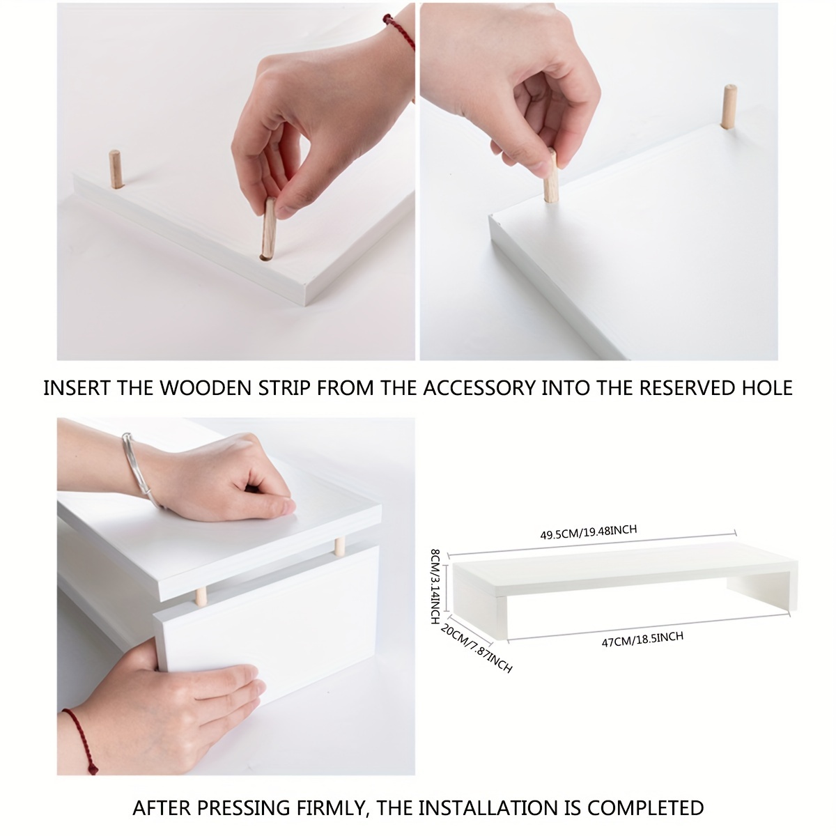 Minimalistische witte MDF moni - Desk Setup Riser recensie en prijs