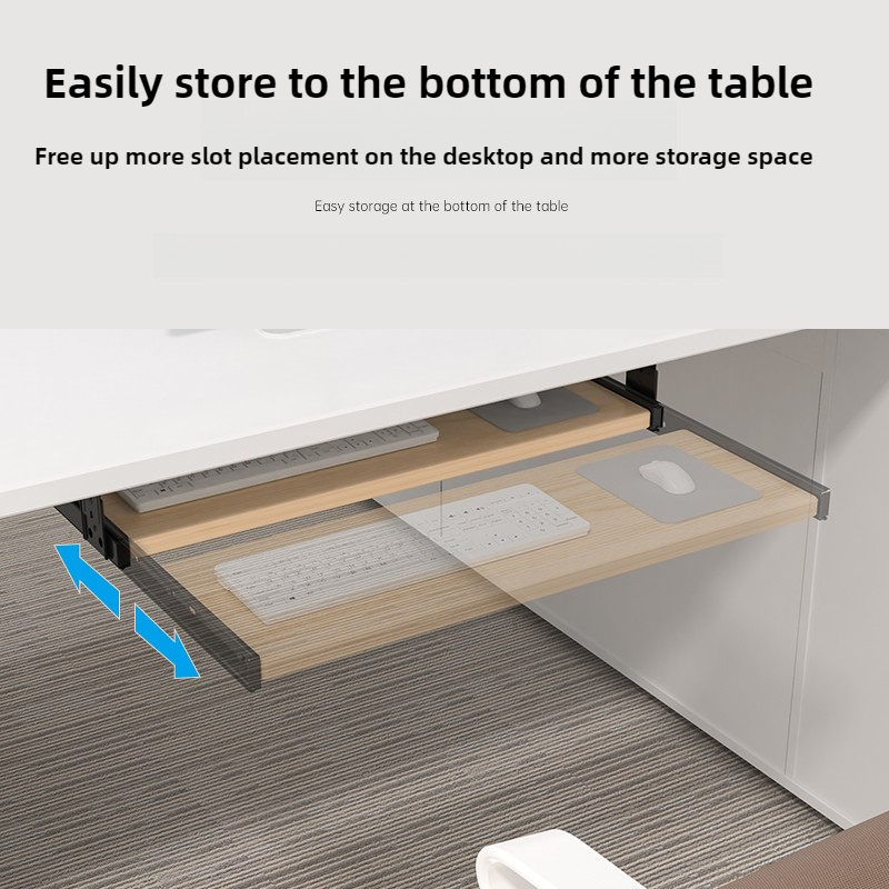 Houten toetsenbordlade onder b - Desk Setup With Keyboard Tray recensie en prijs