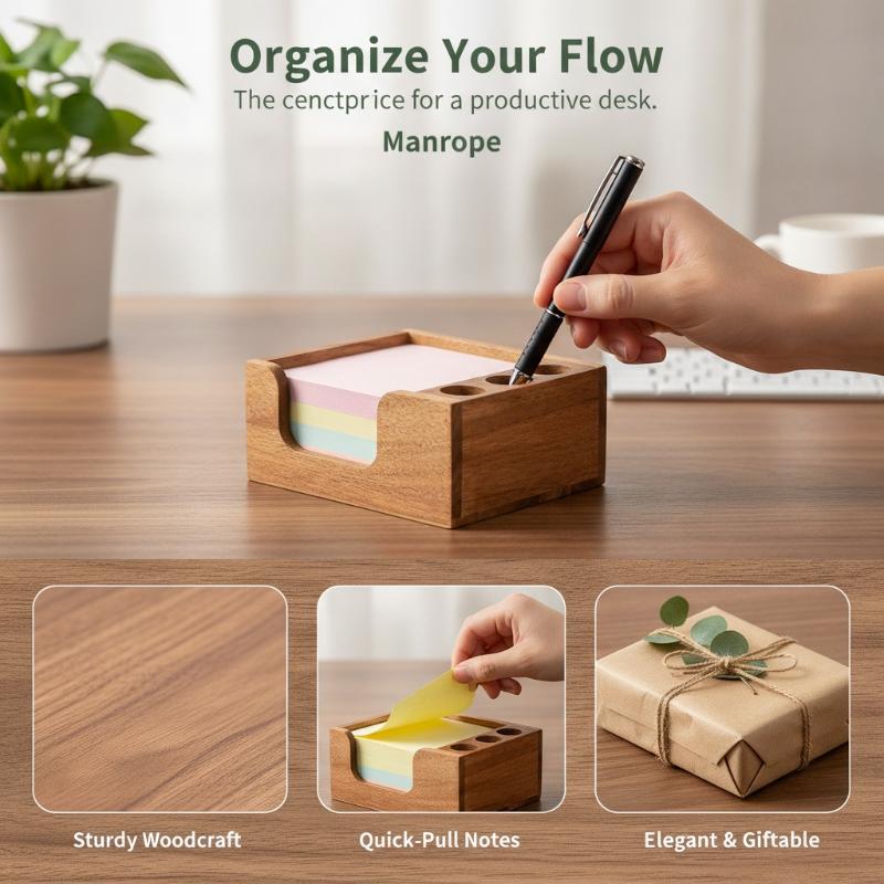 Minimalistische houten bureau- - Sticky Memo Holder recensie en prijs