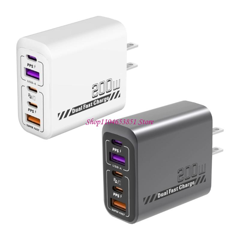 200 W 5-poorts snellader met 3 - Desk Setup For 2 Laptops recensie en prijs