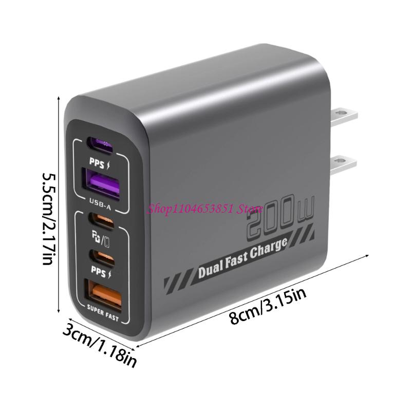 200 W 5-poorts snellader met 3 - Desk Setup For 2 Laptops recensie en prijs