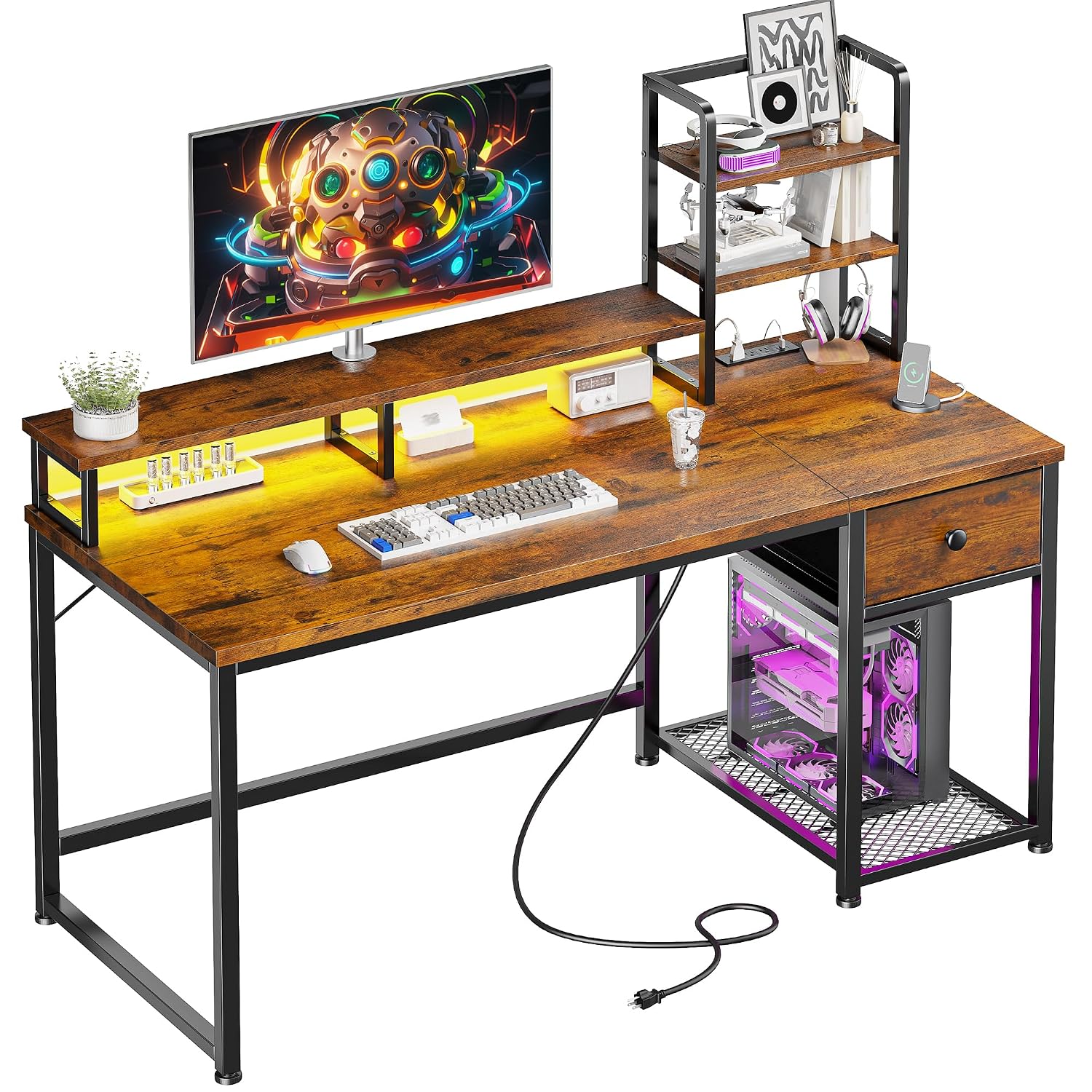 Klein computerbureau met boven - Desk Setup In Small Bedroom recensie en prijs