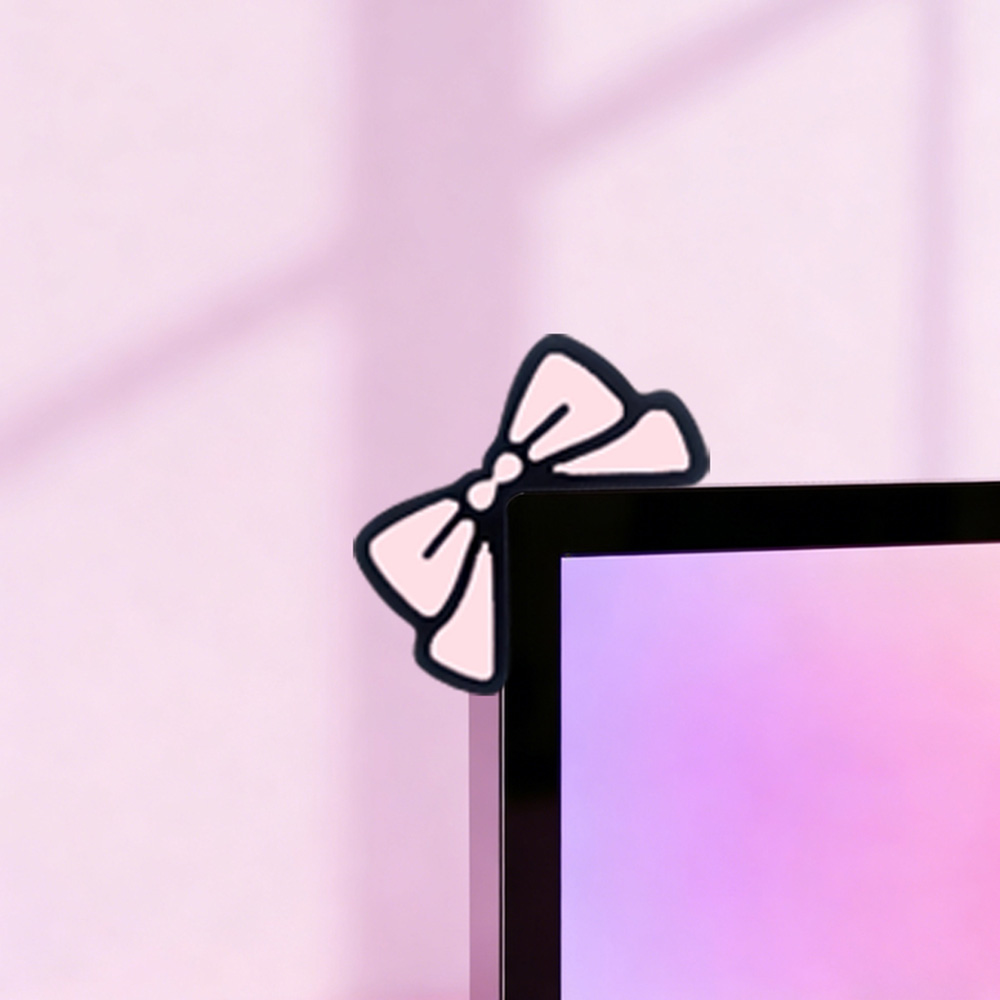 Schattige roze strik monitorde - Desk Setup For Laptop And Monitor recensie en prijs